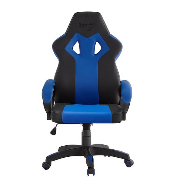 Loungie Viraj Navy Faux Leather Game Chair Swivel, Adjustable Back Angle, Seat Height and Armrest