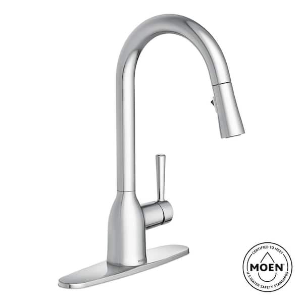 Adler Single-Handle Pull-Down Sprayer Kitchen Faucet with Power Clean and Reflex in Chrome