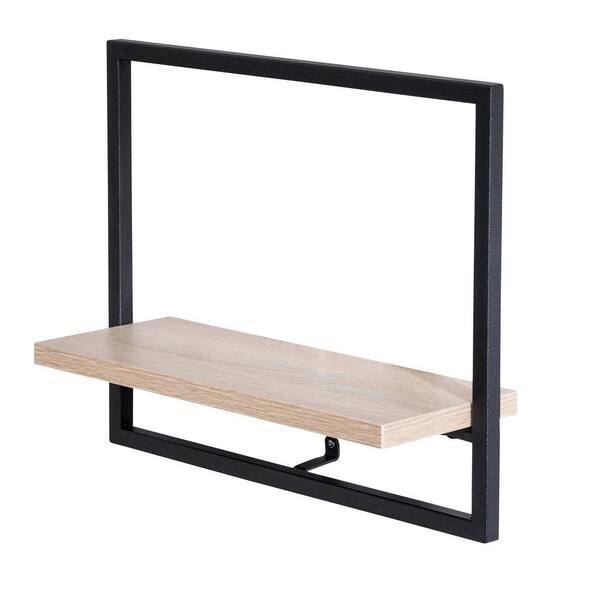Honey-Can-Do 4.9 in.D x 13.8 in.W x 11.2 in.H Black Steel Horizontal Floating Decorative Wall Shelf