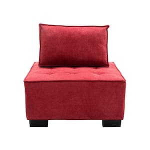 Rose Red Armless Accent Chair