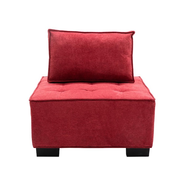 wetiny Rose Red Armless Accent Chair