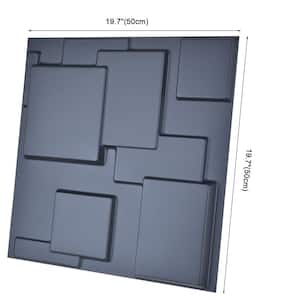 Decorative 3D Wall Panel Black Waterproof Paneling 19.7 in. x 19.7 in. (32 sq. ft./12-Pack)