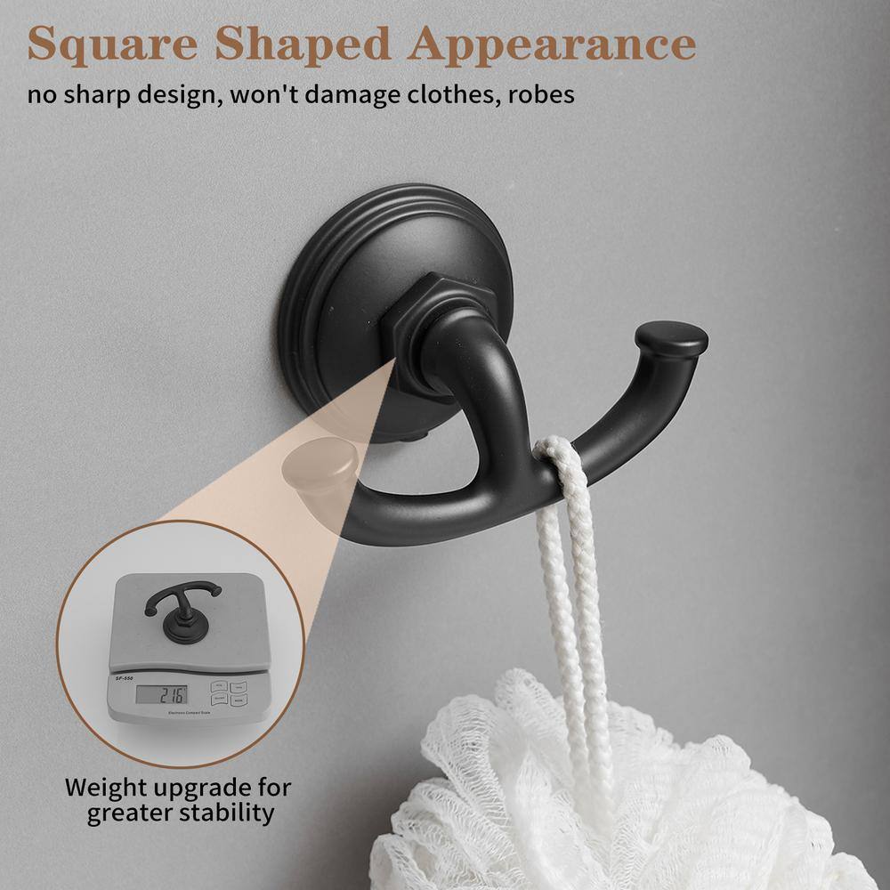 Matte Black 4-Piece Metal Bathroom Hardware Set
