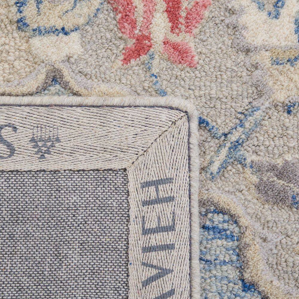 Hand-Tufted Ivory and Red Wool Runner Rug, 2'3" x 6'