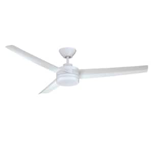 CAPRION 52 in. Integrated LED Indoor White Ceiling Fan with White Polycarbonate (PC) Plastic Shade