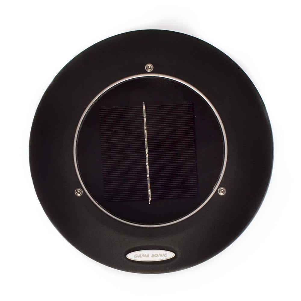 Black Stainless Steel LED Solar Pathway Bollard Lights, Set of 2