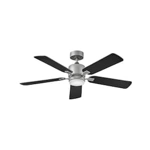 Afton 52 in. Integrated LED Indoor Satin Steel Ceiling Fan with Wall Switch