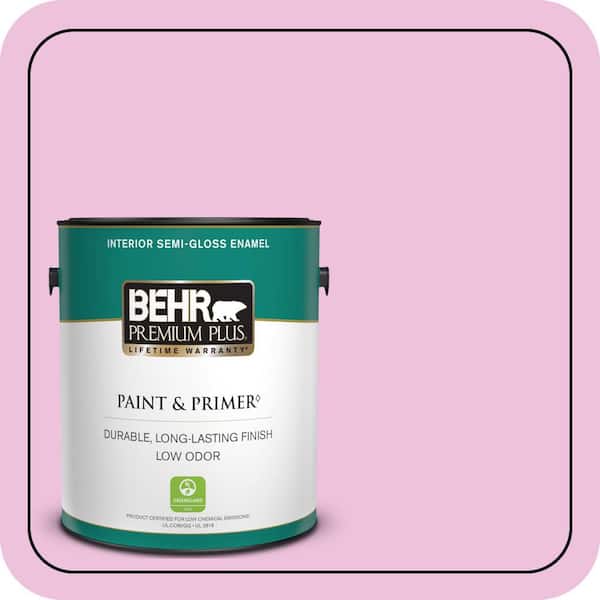 BEHR PREMIUM PLUS 1 gal. #P120-1 Starlet Pink Semi-Gloss Enamel Low Odor Interior Paint & Primer