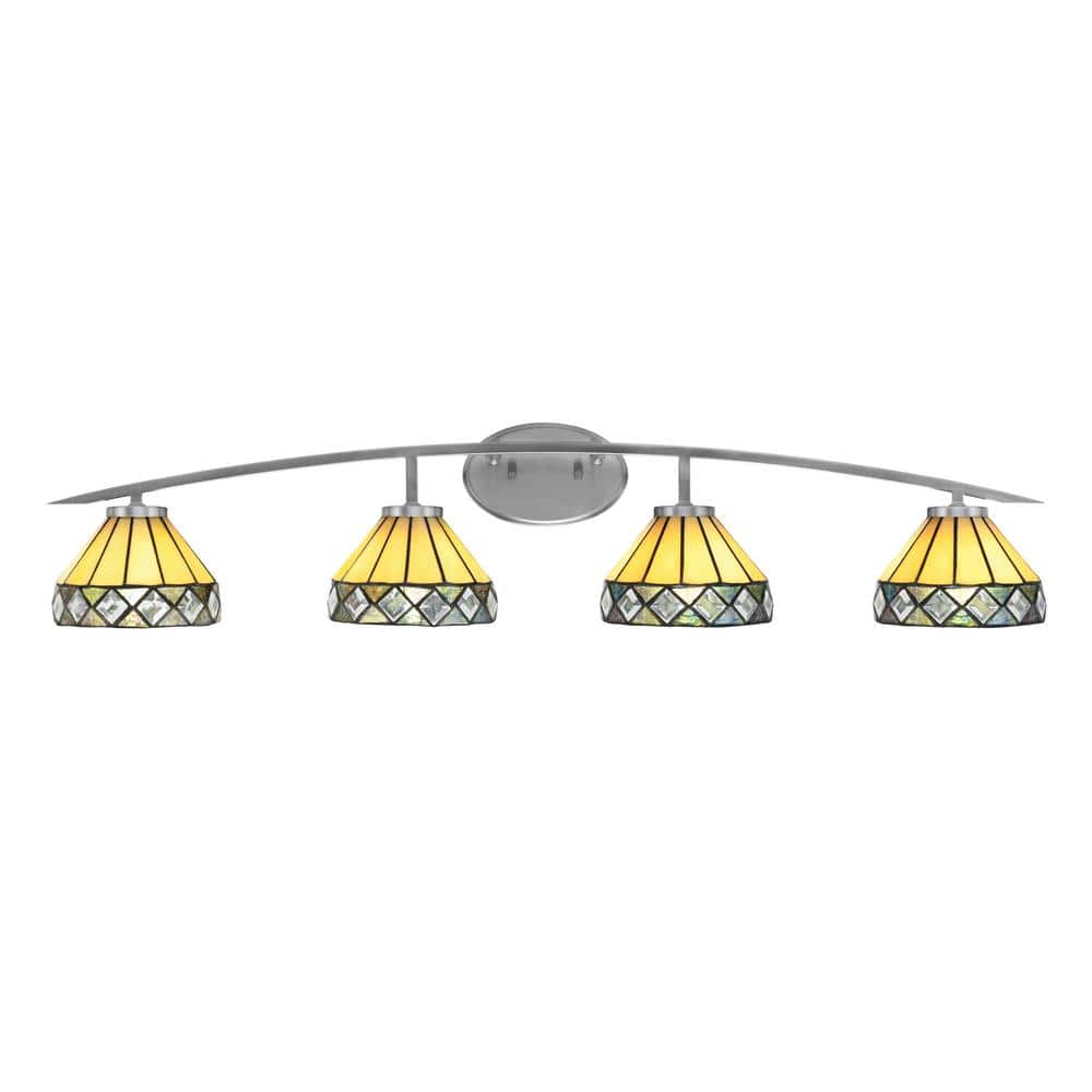 Siena 40 in. 4-Light Graphite Vanity-Light Graphite with 7 in. Diamond Peak