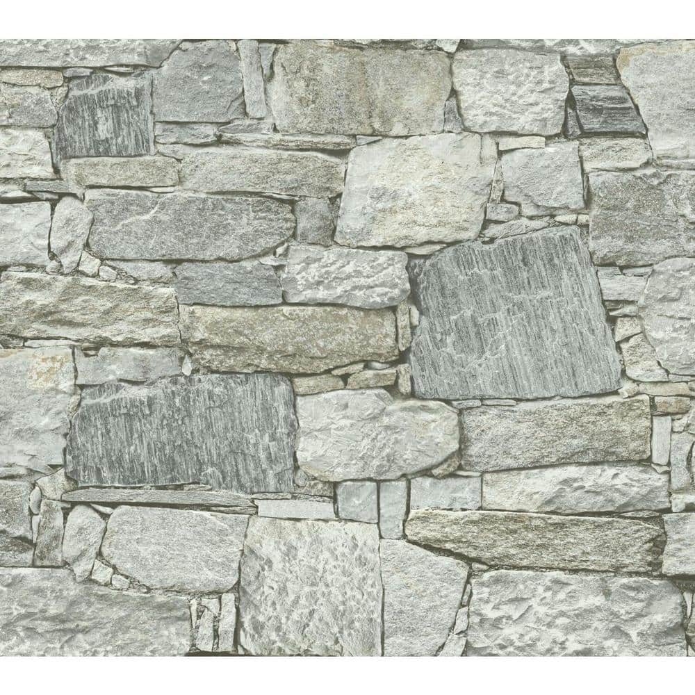 York Wallcoverings 45 sq. ft. Chateau Stone Non-Woven Peel and