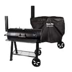 Signature Heavy-Duty Barrel Charcoal Grill in Black with Cover