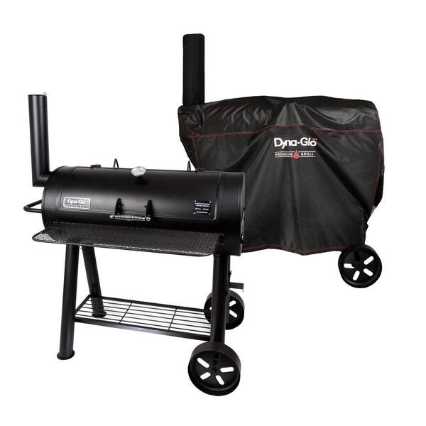 Dyna-Glo Signature Heavy-Duty Barrel Charcoal Grill In Black With Cover ...