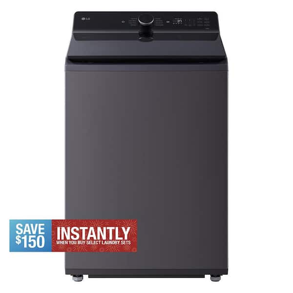 5.3 cu. ft. SMART Top Load Washer in Matte Black with Agitator, Easy Unload and TurboWash3D Technology