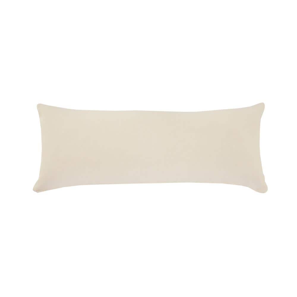 Cinnamon and White Striped Cotton Lumbar Pillow, 14" x 36"