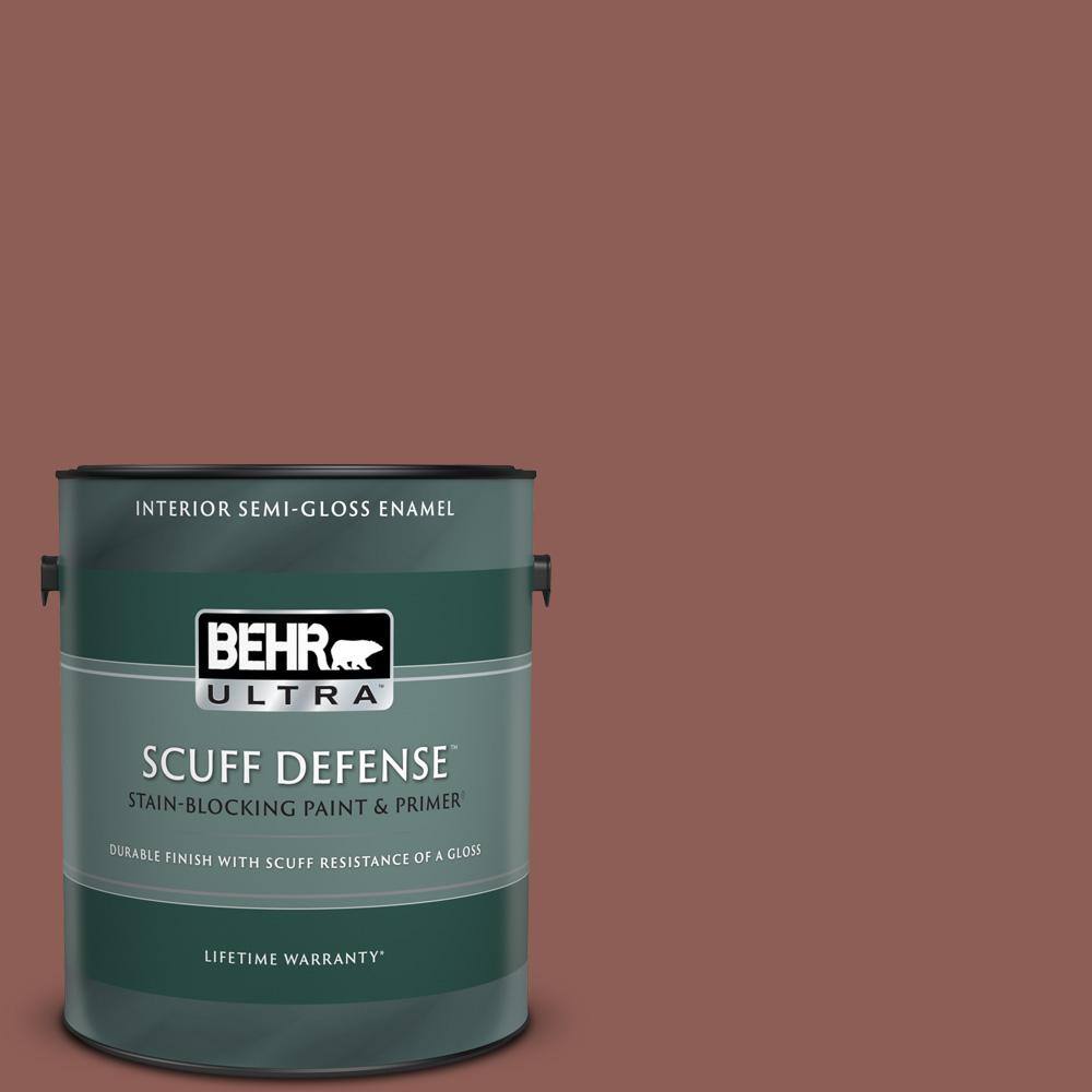 1 gal. #190F-6 Bold Brick Extra Durable Semi-Gloss Enamel Interior Paint & Primer