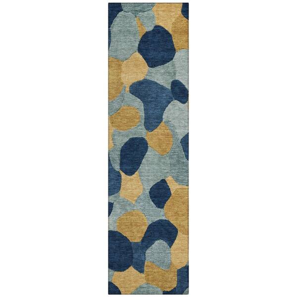 Chantille Machine Washable Indoor/Outdoor Abstract ACN3030 Gold 2 ft. x 7 ft. Runner Rug