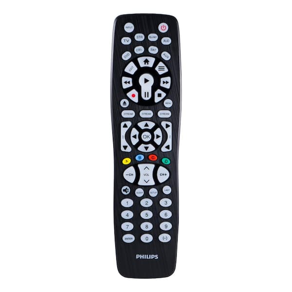 Philips 8-Device Backlit Universal TV Remote Control in Brushed Black