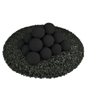 3 in. Set of 20 Ceramic Fire Balls in Midnight Black