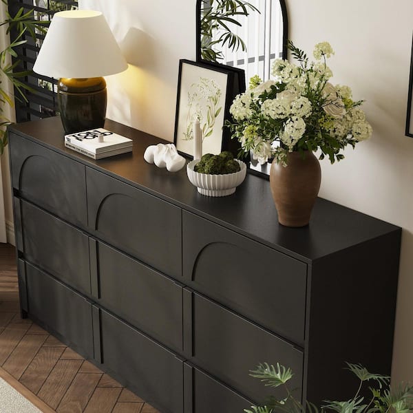 long black dresser Sikaic 7 Drawers Chest Dresser Bedroom Dresser With Sturdy Base Storage Cabinet and more black dresser 6 drawer Sikaic