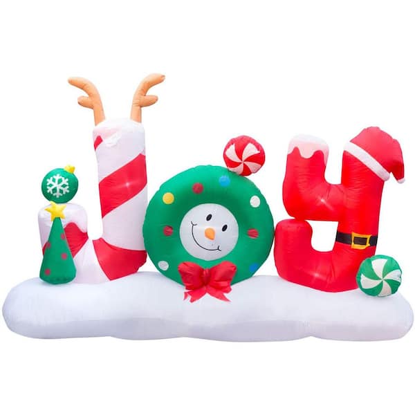 Holidayana 9 Foot Wide Giant Inflatable Winter Joy Sign Holiday Yard Decoration