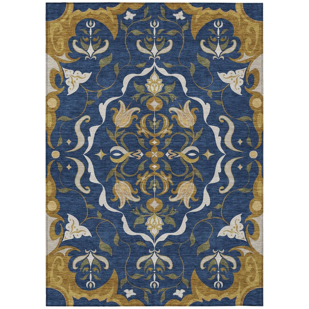 Chantille Machine Washable Indoor/Outdoor Abstract ACN2625 Navy 3 ft. x 5 ft. Area Rug price history on PriceWatchPro