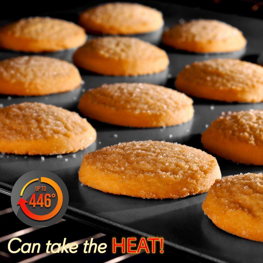 NutriChef Black Carbon Steel Non-Stick Cookie Sheet Set