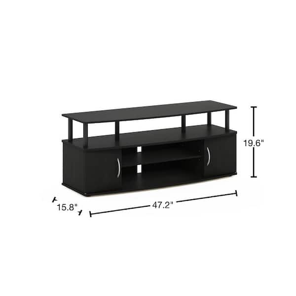 Furinno JAYA 47 in. Blackwood Particle Board TV Stand Fits TVs Up