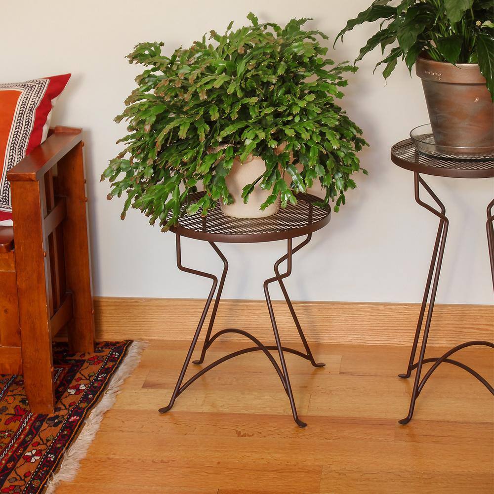 18" Roman Bronze Wrought Iron Round Plant Stand