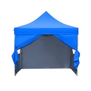 10 ft. x 10 ft. Blue Heavy-Duty Portable Outdoor Canopy Tent with Carrying Bag