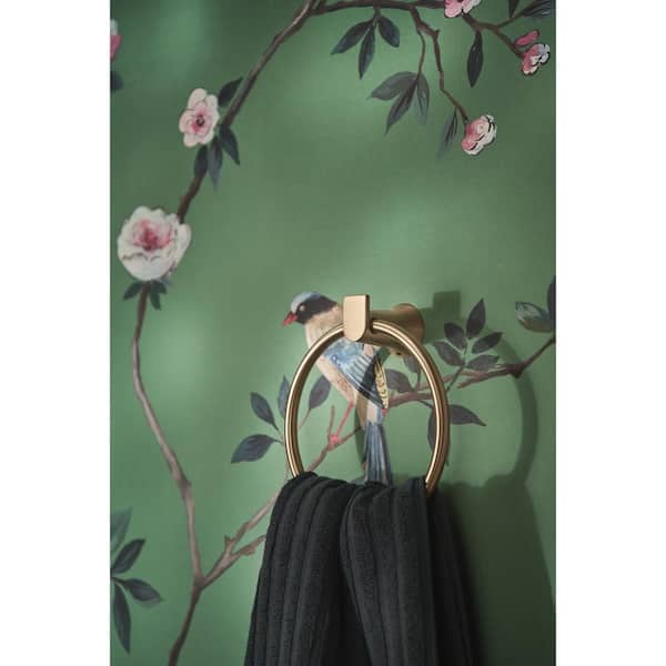 Wall Mounted Genta Towel Ring in Bronzed Gold