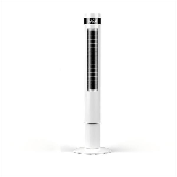 COWSAR 43.31 in. 3-Speed 11.81 in W Tower Fan in White 85° Oscillating Fan with Digital Display Timer and Remote Control
