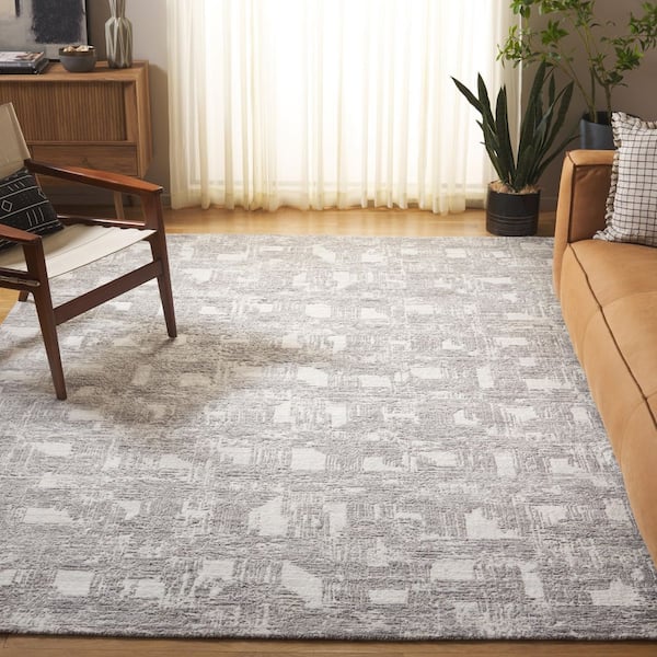 Tibetan 8 ft. x 10 ft. Ivory/Gray Abstract Area Rug