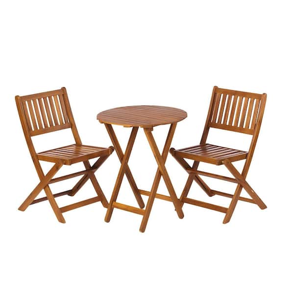 3PCS Patio Bistro Set, Patio Set of Foldable Patio Table and Chairs, Outdoor Patio Furniture Sets, Black