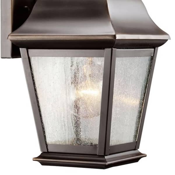 Mount Vernon 12.5 in. 1-Light Olde Bronze Outdoor Hardwired Wall Lantern Sconce with No Bulbs Included (1-Pack)