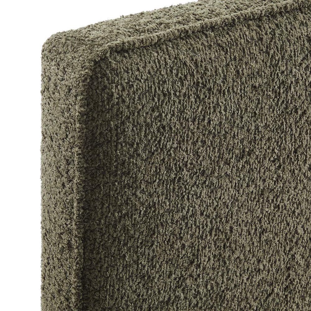 Lindee Sage Boucle Upholstered King Headboard with Solid Wood Legs