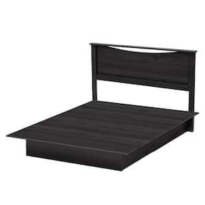 Step One Gray Particle Board Frame Full Panel Bed With Headboard