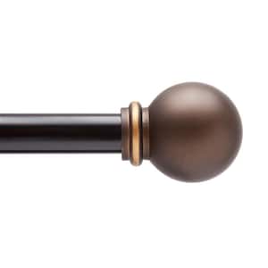 Chelsea 48 in. - 86 in. Adjustable Single Curtain Rod 5/8 in. Diameter in Oil Rubbed Bronze with Ball Finials
