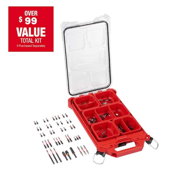 Milwaukee SHOCKWAVE Impact Duty Alloy Steel Driver Bit Set with PACKOUT Case (90-Piece)