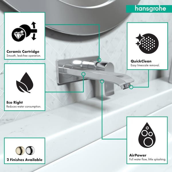 Hansgrohe Metris E Single-Handle Wall Mount Bathroom Faucet