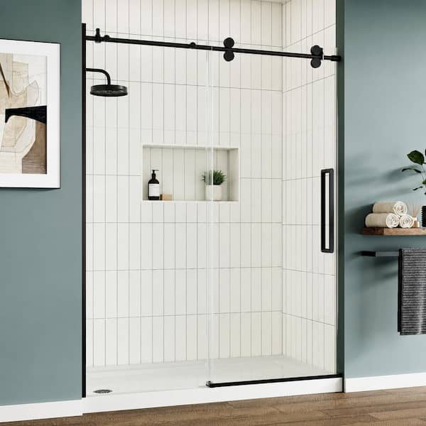 HOROW 56 in. - 60 in. W x 76 in. H Sliding Frameless Shower Door