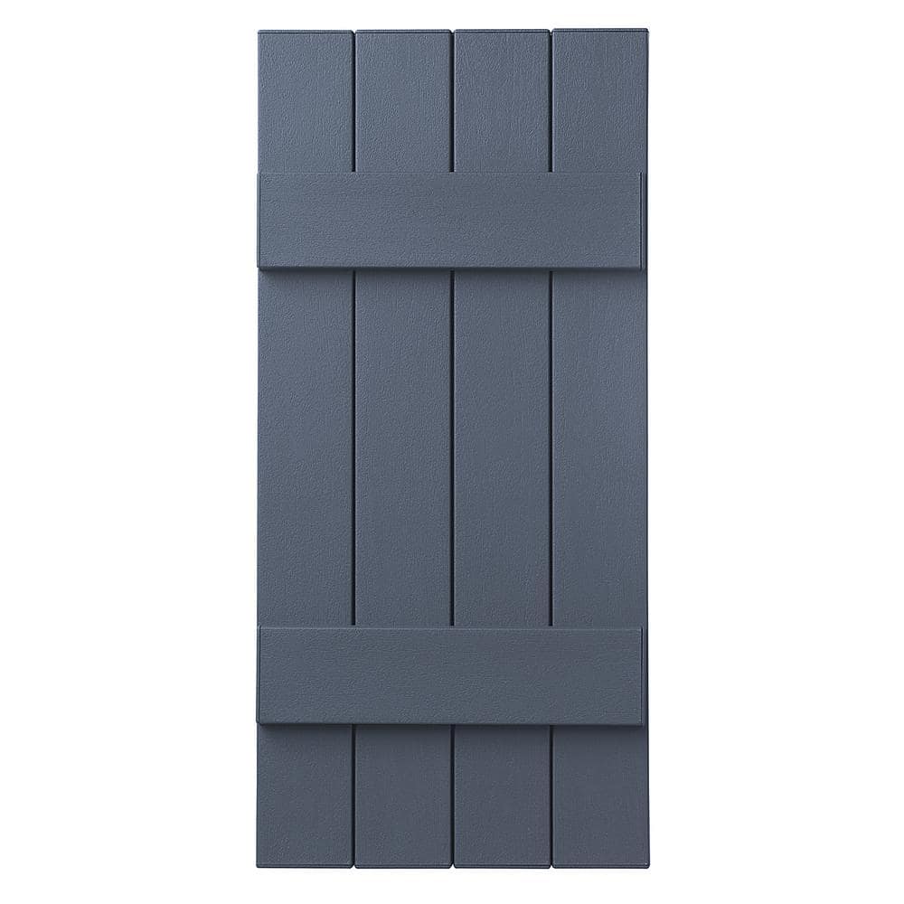 Ply Gem 15 in. x 35 in. Polypropylene 4 Board Closed Board and Batten Shutter Pair in Blue