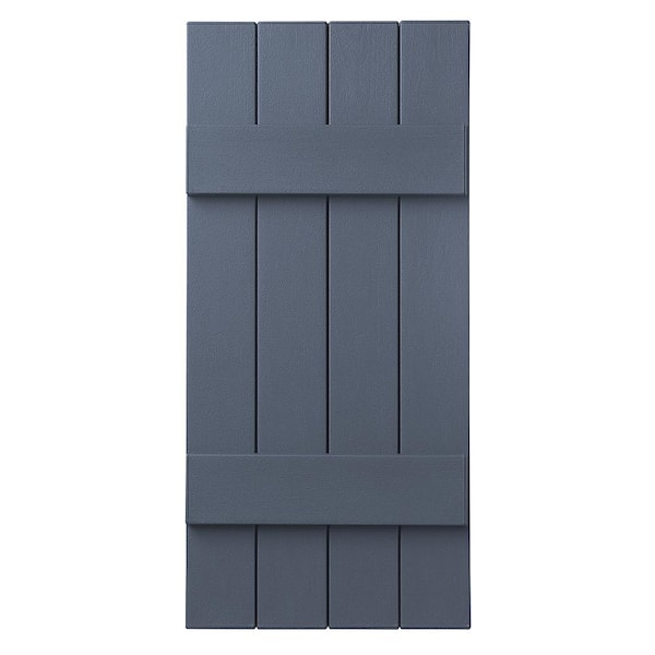 Ply Gem 15 in. x 35 in. Polypropylene 4 Board Closed Board and Batten Shutter Pair in Blue