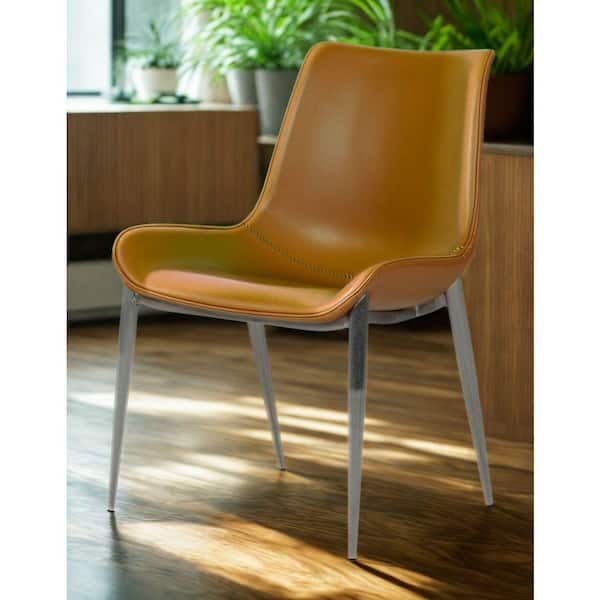 Holt Cognac Eco-Leather Dining Chair (Set of 2)