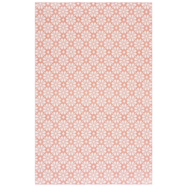 Martha Stewart 8 ft. x 10 ft. Terracotta Monochrome Floral Area Rug