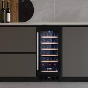 Wine Cooler, 110-Volt 30 Bottles Capacity Under Counter Built-in or Freestanding Wine Refrigerator with Blue LED Light