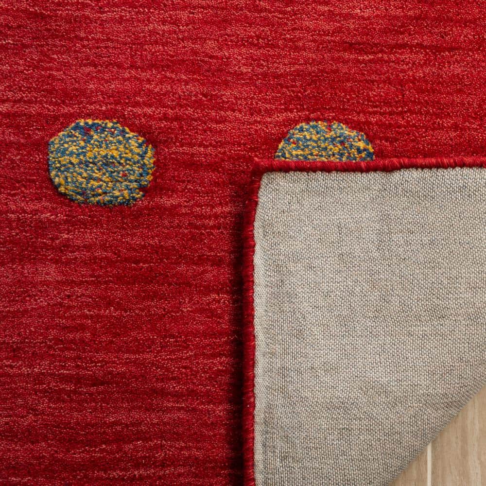 Handmade Red Wool 6' Square Reversible Tufted Area Rug