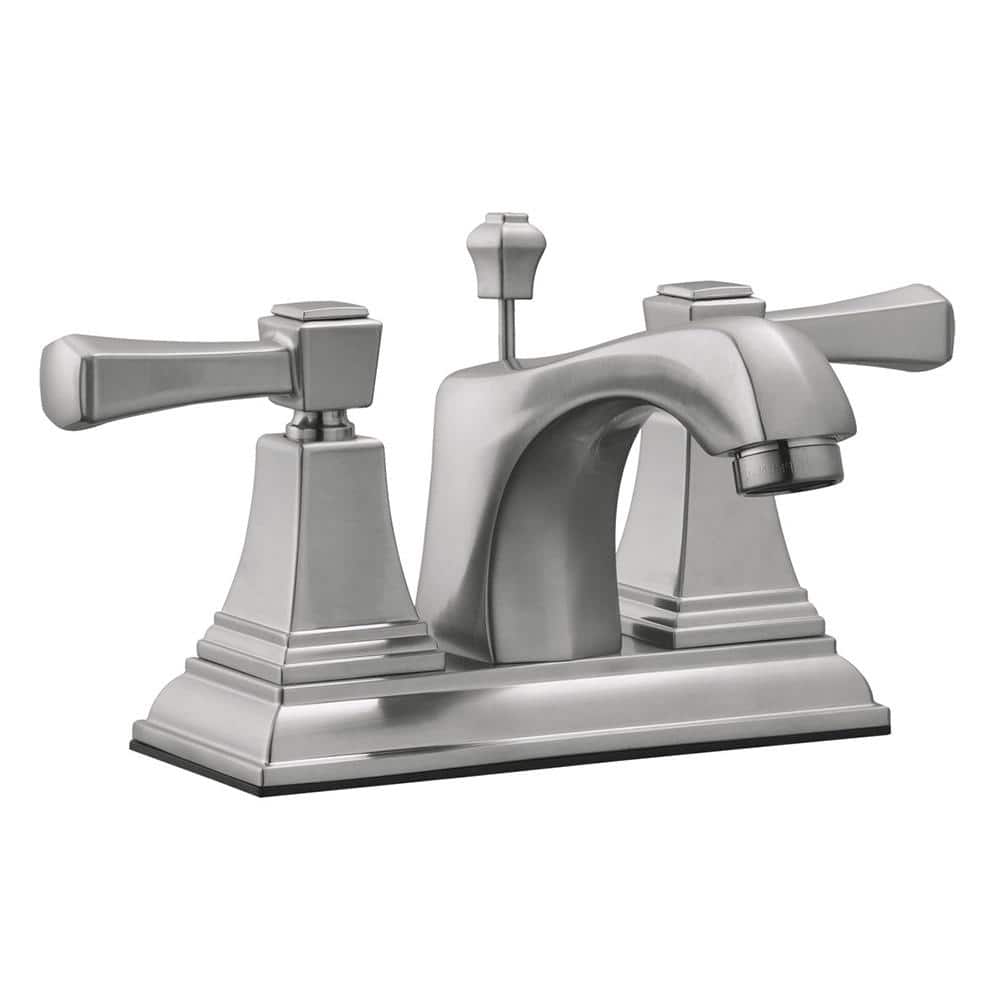 Design House Torino 4 in. Centerset 2-Handle Bathroom Faucet in Satin Nickel -  521997