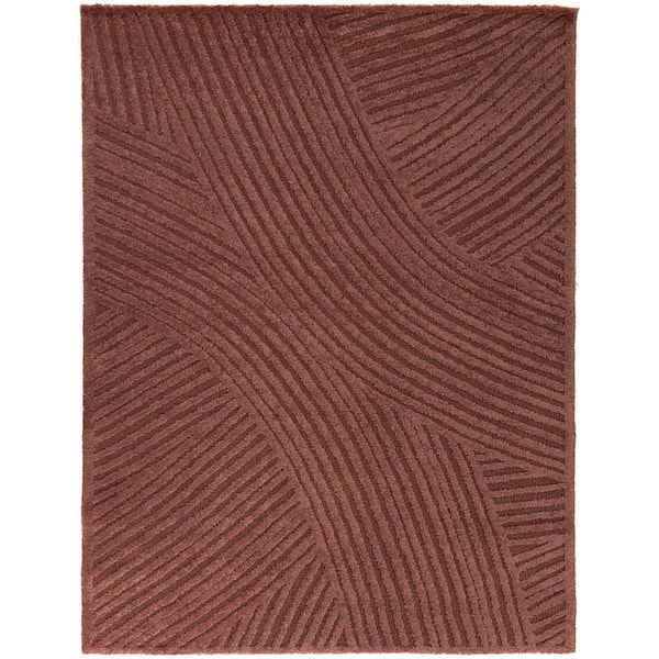 Claridge Wine 8 ft. x 10 ft. Stripe Area Rug