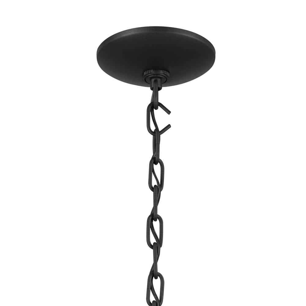 Opal Glass and Textured Black 12" Globe Pendant Light