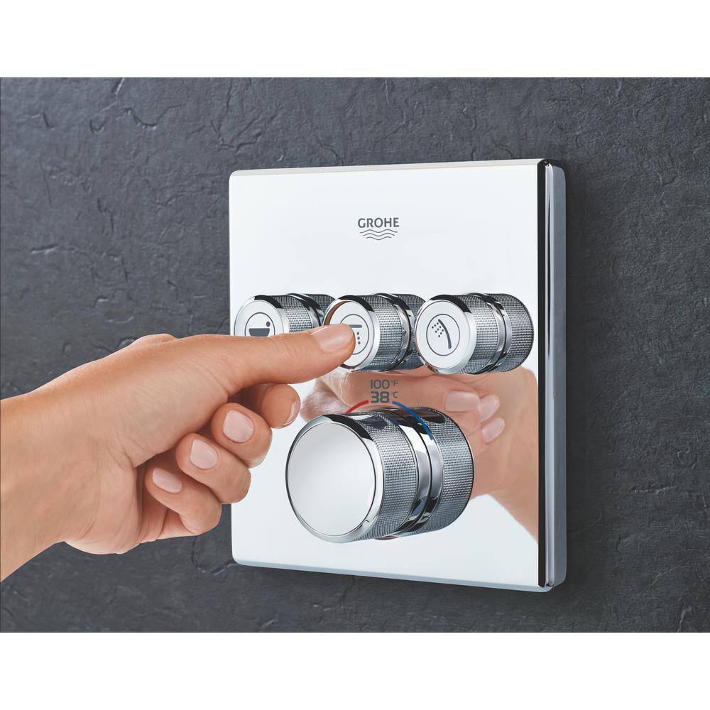 Grohtherm SmartControl Black Wall-Mounted Thermostatic Trim